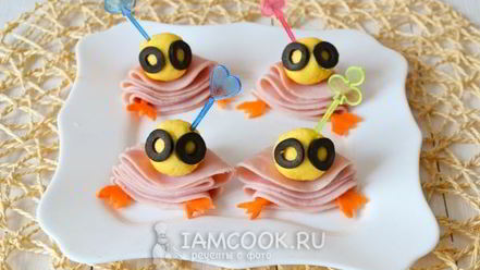 Рецепт канапе новогоднего цыплята