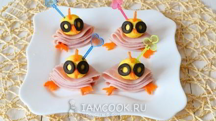 Рецепт канапе новогоднего цыплята