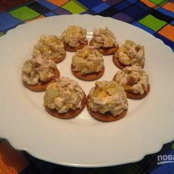 Рецепт Канапе с ананасами, курицей и апельсинами