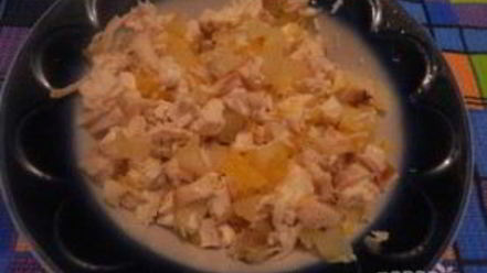 Рецепт канапе с ананасами, курицей и апельсинами