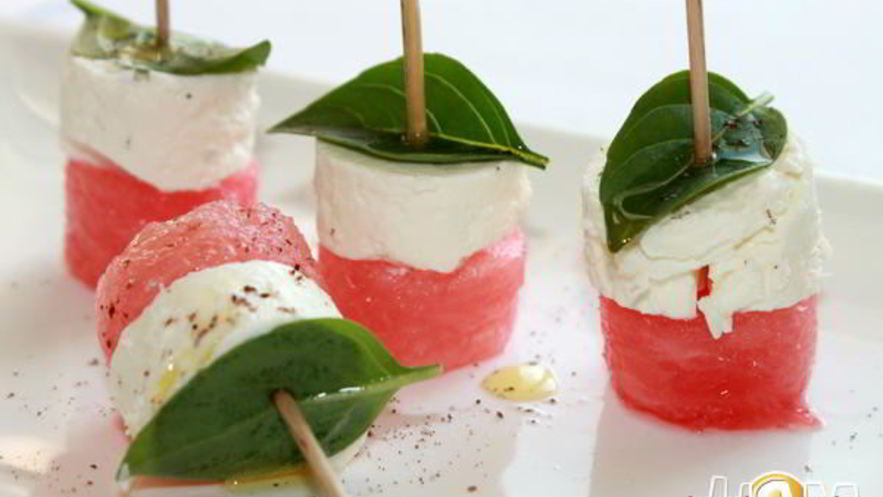 Рецепт канапе с арбузом и фетой