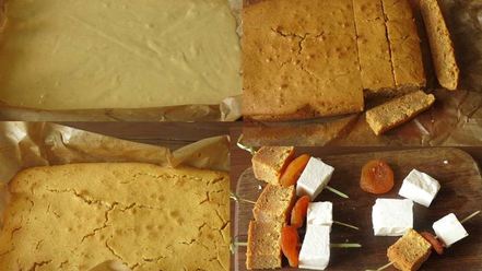 Рецепт канапе с имбирным бисквитом и фетой