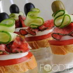 Рецепт Канапе с колбасой