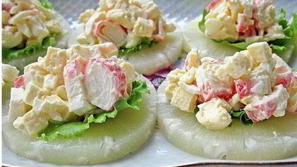 Рецепт Канапе с крабовыми палочками