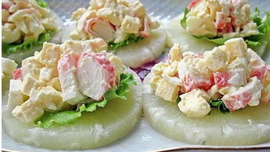 Рецепт канапе с крабовыми палочками