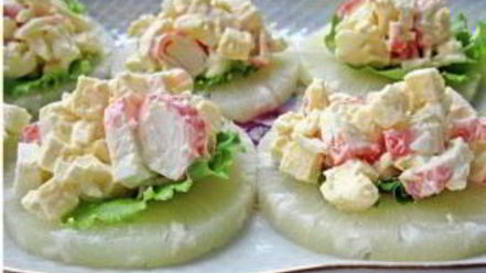Рецепт канапе с крабовыми палочками
