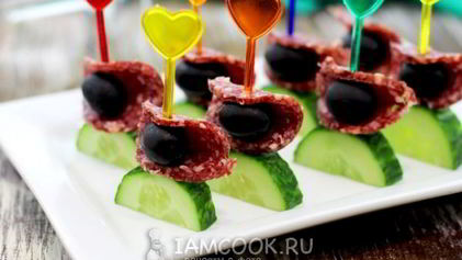 Рецепт Канапе с огурцом