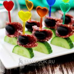 Рецепт Канапе с огурцом