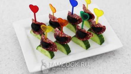 Рецепт канапе с огурцом