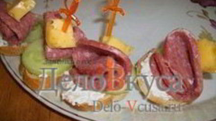 Рецепт канапе с закуской из творога