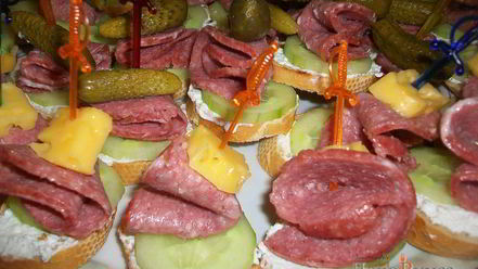 Рецепт канапе с закуской из творога