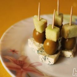 Рецепт Канапе Яблочко Блю