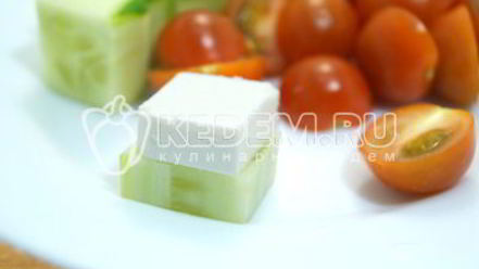 Рецепт овощного канапе с сыром фета