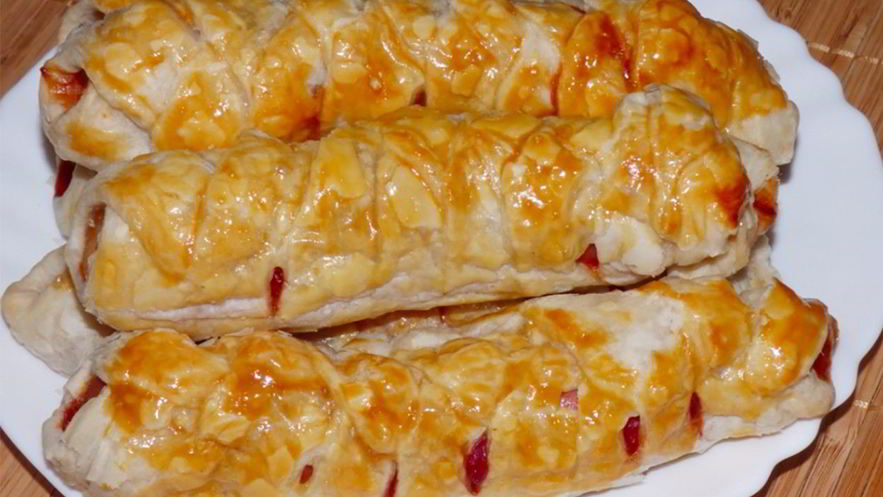 Рецепт хот-дога из слоеного теста