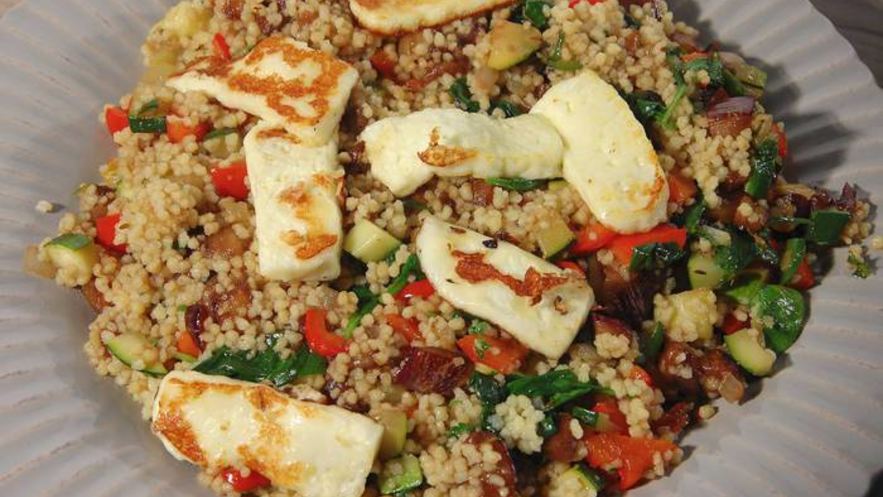 Рецепт кускуса с баклажаном, цукини и перцем чили