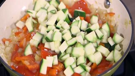 Рецепт кускуса с баклажаном, цукини и перцем чили