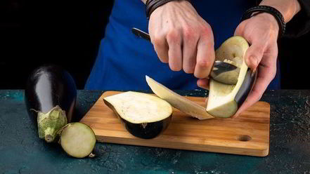 Рецепт лодочек из баклажанов с ветчиной и грибами