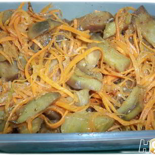 Рецепт Моркови с баклажанами по-корейски
