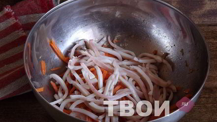 Рецепт моркови с кальмаром по-корейски