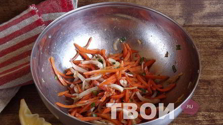 Рецепт моркови с кальмаром по-корейски