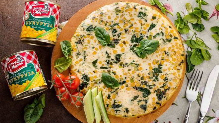 Рецепт фриттаты с кукурузой и шпинатом