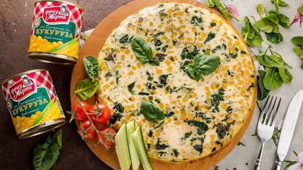 Рецепт фриттаты с кукурузой и шпинатом