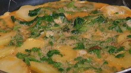 Рецепт испанского омлета со шпинатом