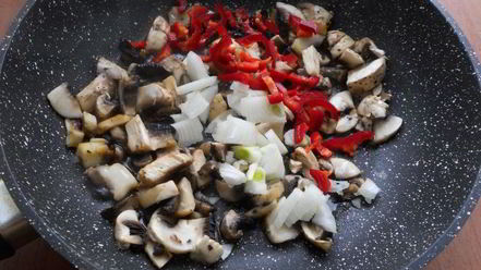 Рецепт омлета с картофелем и грибами