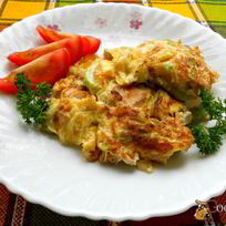 Рецепт Омлета с курицей и кабачками