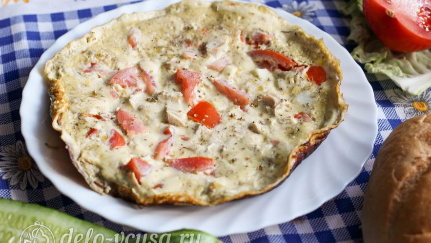 Рецепт омлета с курицей