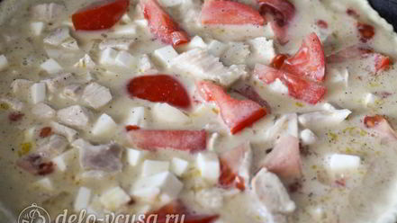 Рецепт омлета с курицей