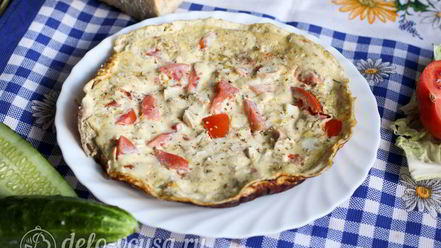 Рецепт омлета с курицей