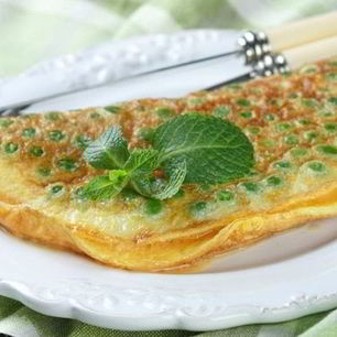 Рецепт Омлета с мятой и зеленым горошком