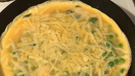 Рецепт омлета с мятой и зеленым горошком