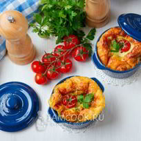 Рецепт Омлета с помидорами и сыром в духовке