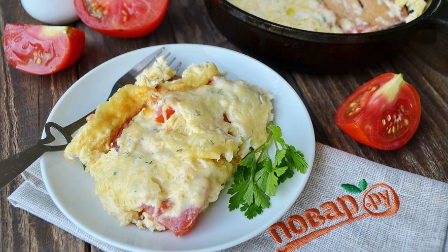 Рецепт омлета с помидорами