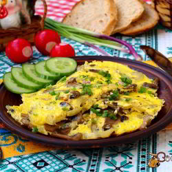 Рецепт Омлета с шампиньонами