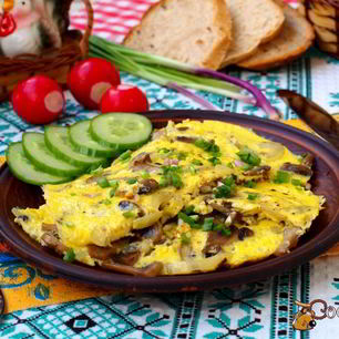 Рецепт Омлета с шампиньонами