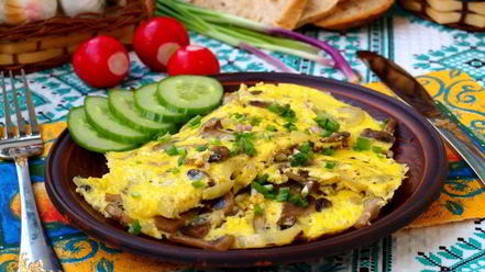 Рецепт омлета с шампиньонами