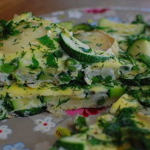 Рецепт Омлета с цукини и зеленым горошком