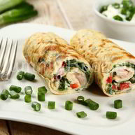 Рецепт Омлета с ветчиной и зеленью