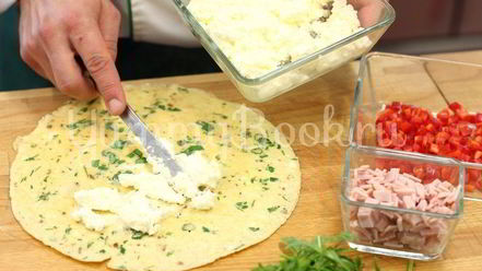 Рецепт омлета с ветчиной и зеленью