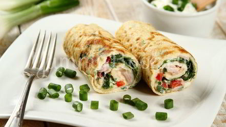 Рецепт омлета с ветчиной и зеленью