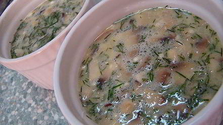 Рецепт омлета с зеленью и грибами