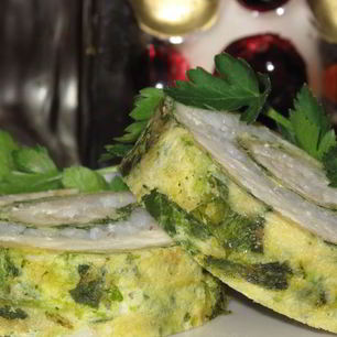 Рецепт Рулета-омлета со шпинатом