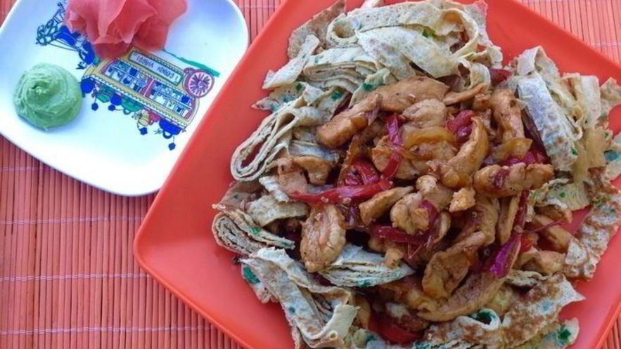 Рецепт японского омлета с курицей