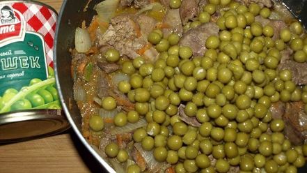 Рецепт паштета из куриной печени и зеленого горошка