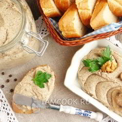 Рецепт Паштета из шампиньонов с грецкими орехами