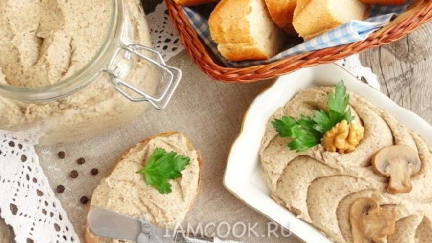 Рецепт паштета из шампиньонов с грецкими орехами
