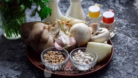 Рецепт постного паштета из фасоли с грибами